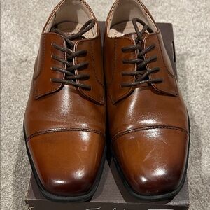 Elegant Brown Leather Boys Dress Shoes